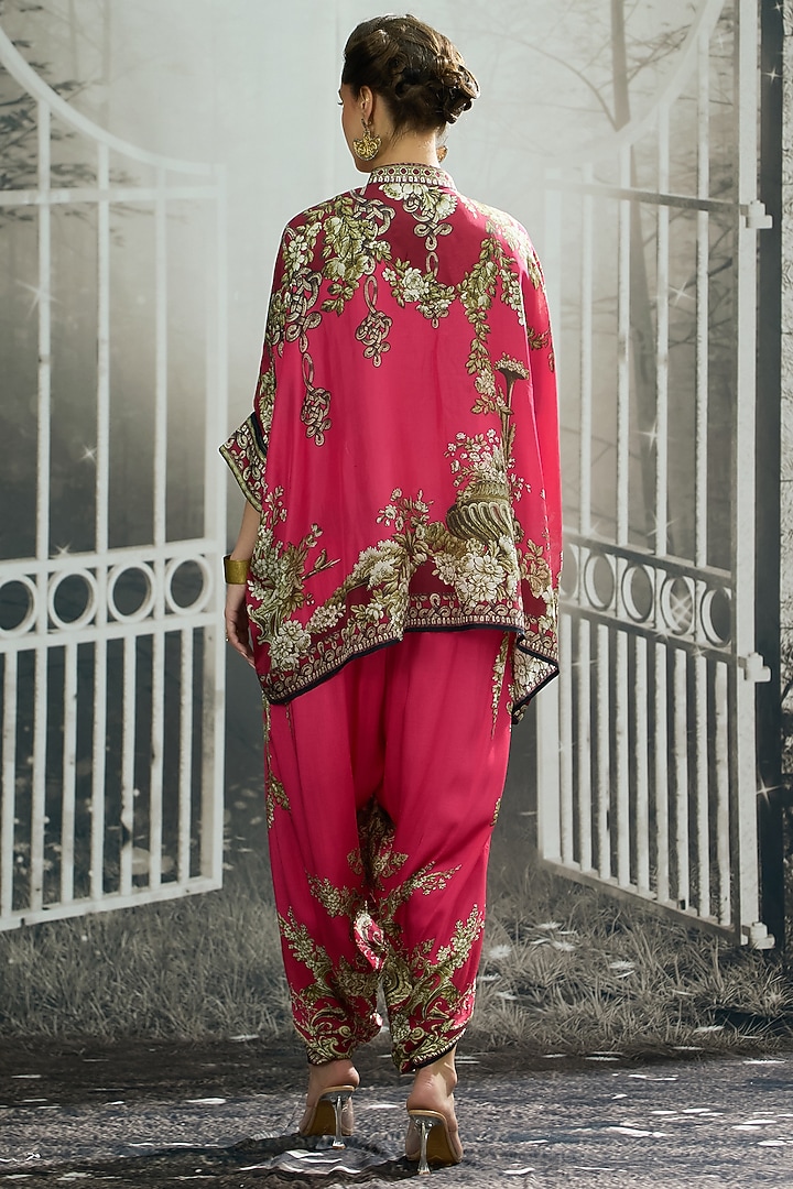 Fuchsia Silk Printed Tunic by Rajdeep Ranawat at Pernia's Pop Up Shop
