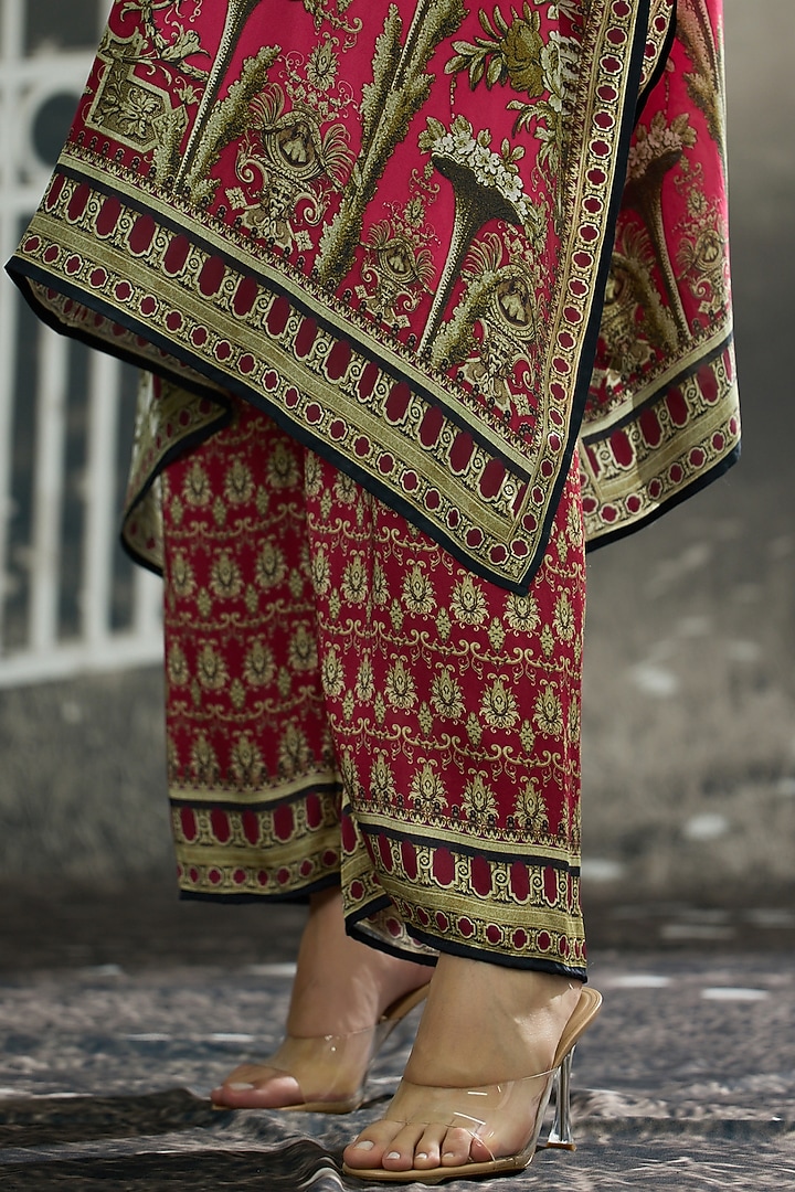 Fuchsia Silk Printed Tunic by Rajdeep Ranawat at Pernia's Pop Up Shop