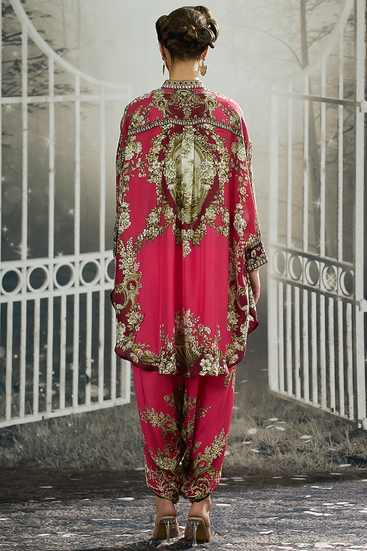 Fuchsia Silk Printed Tunic by Rajdeep Ranawat at Pernia's Pop Up Shop