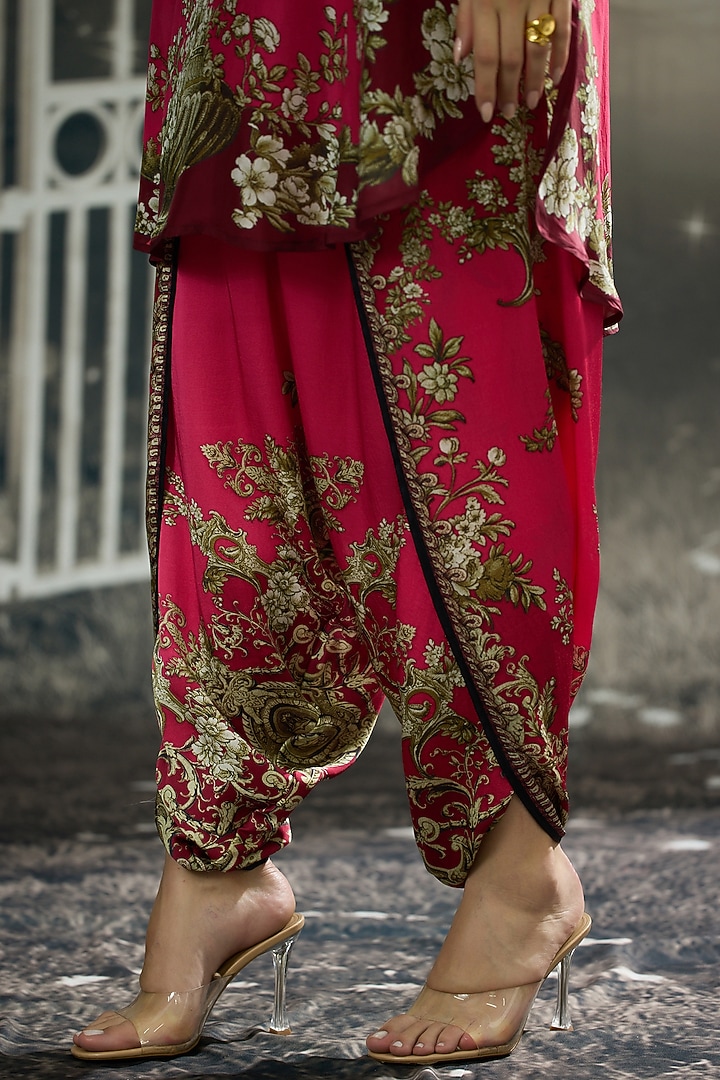 Fuchsia Silk Printed Tunic by Rajdeep Ranawat at Pernia's Pop Up Shop