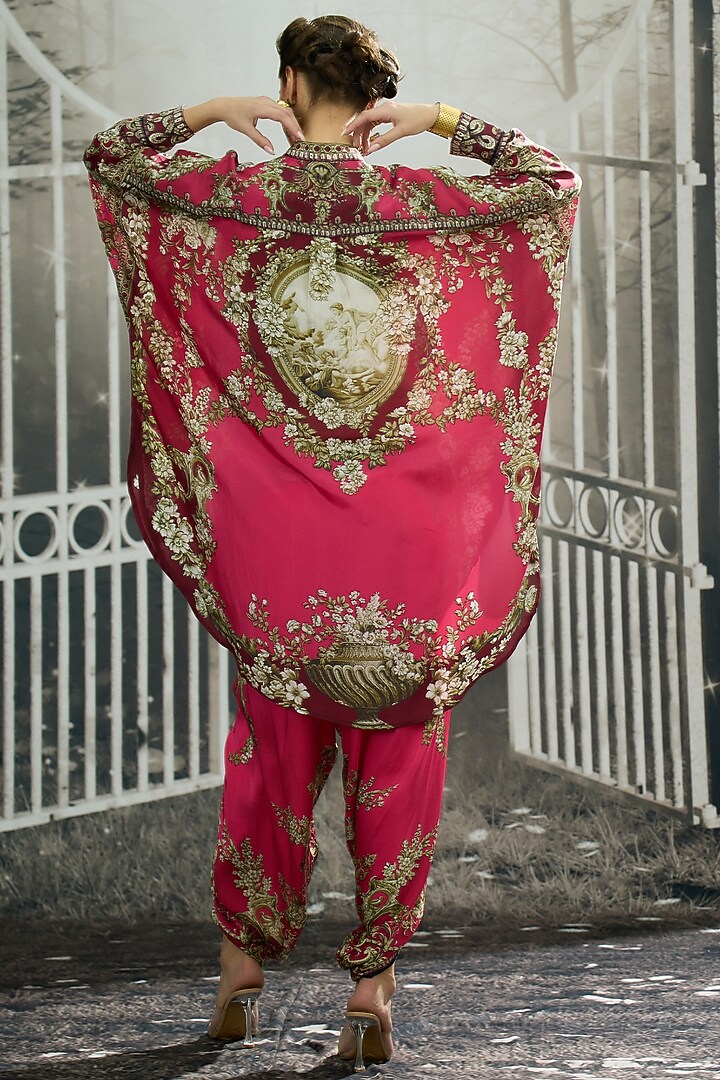 Fuchsia Silk Printed Tunic by Rajdeep Ranawat at Pernia's Pop Up Shop