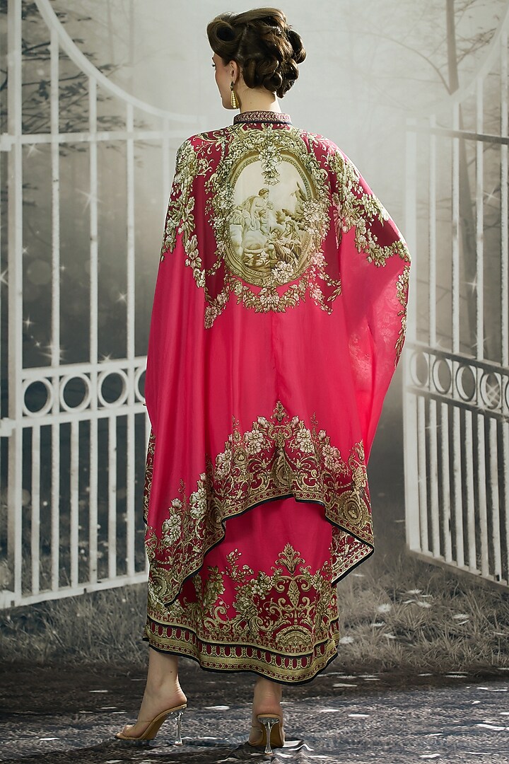 Fuchsia Silk Printed Tunic by Rajdeep Ranawat at Pernia's Pop Up Shop