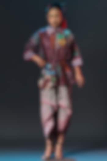 Multi-Colored Cotton Poplin Printed & Embroidered Shirt by Rajdeep Ranawat at Pernia's Pop Up Shop