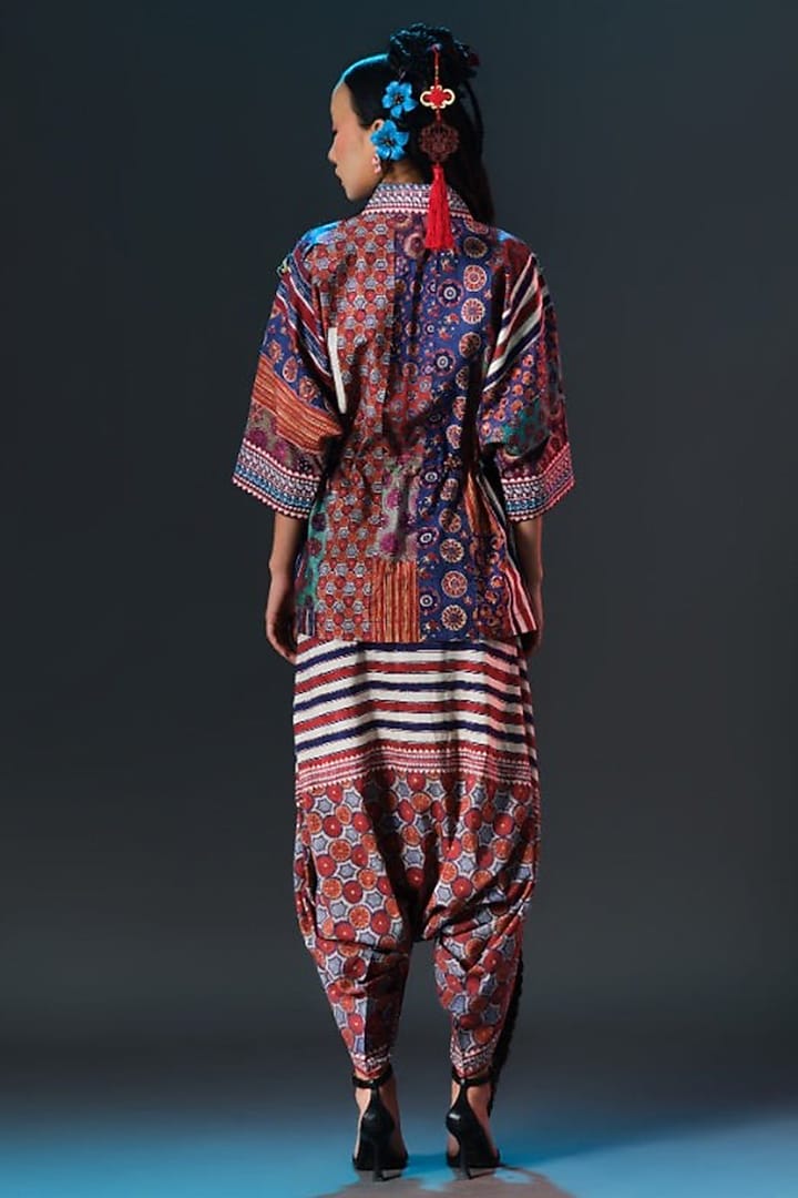 Multi-Colored Cotton Poplin Printed & Embroidered Shirt by Rajdeep Ranawat at Pernia's Pop Up Shop