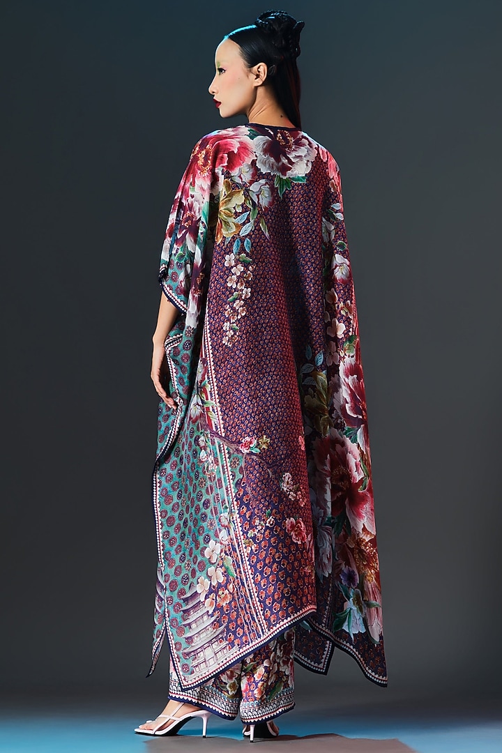 Multi-Colored Silk Printed Kaftan Set by Rajdeep Ranawat at Pernia's Pop Up Shop