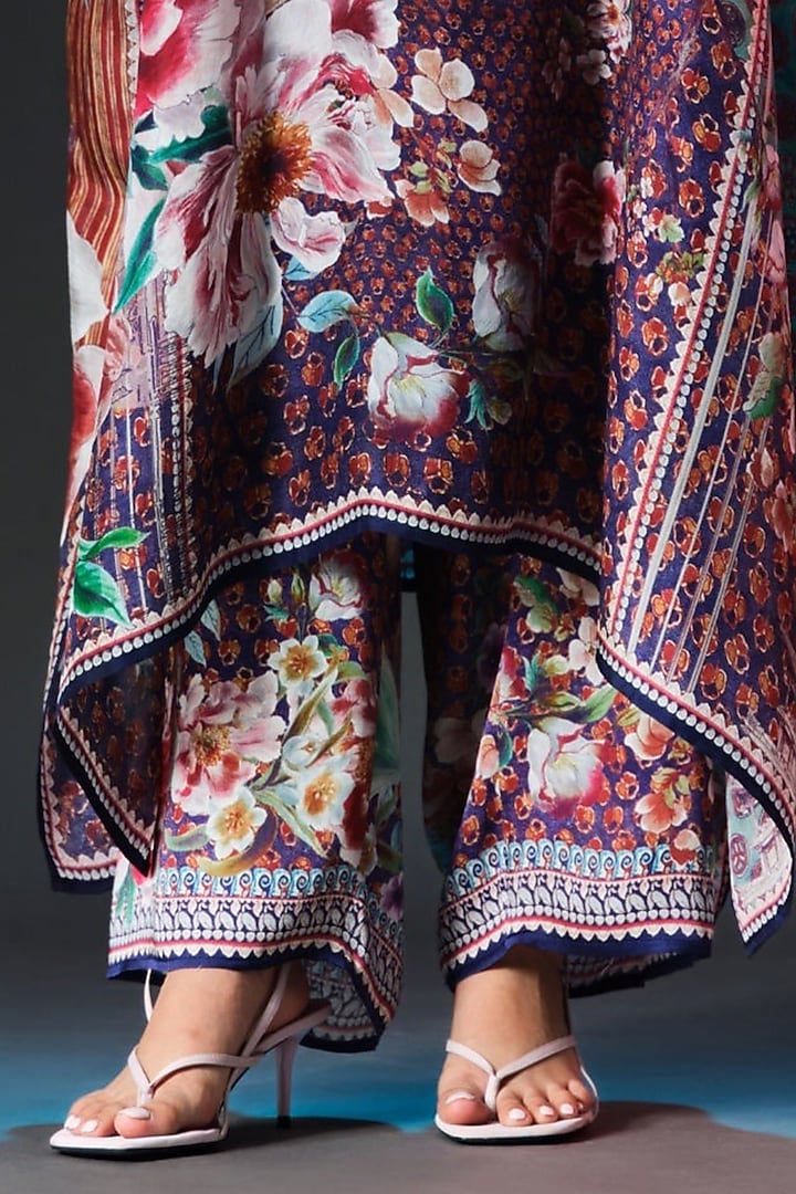 Multi-Colored Silk Printed Kaftan Set by Rajdeep Ranawat at Pernia's Pop Up Shop