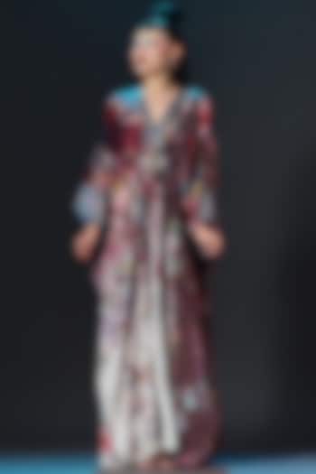 Multi-Colored Silk Printed Kaftan by Rajdeep Ranawat at Pernia's Pop Up Shop