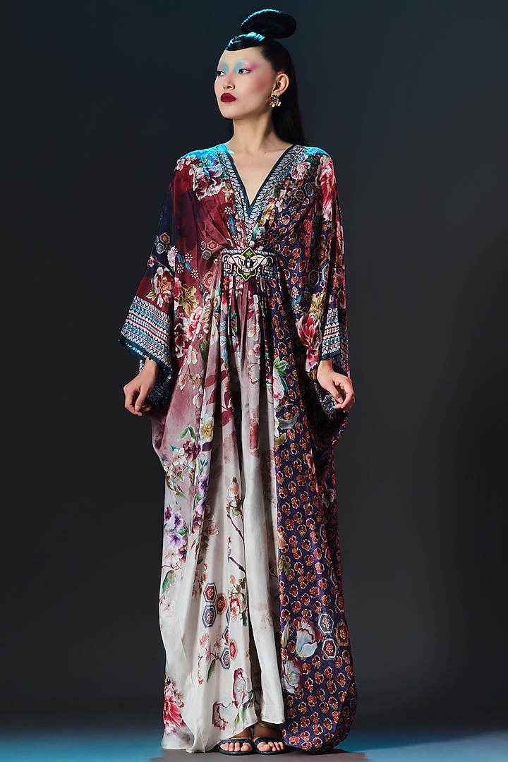 Multi-Colored Silk Printed Kaftan by Rajdeep Ranawat at Pernia's Pop Up Shop