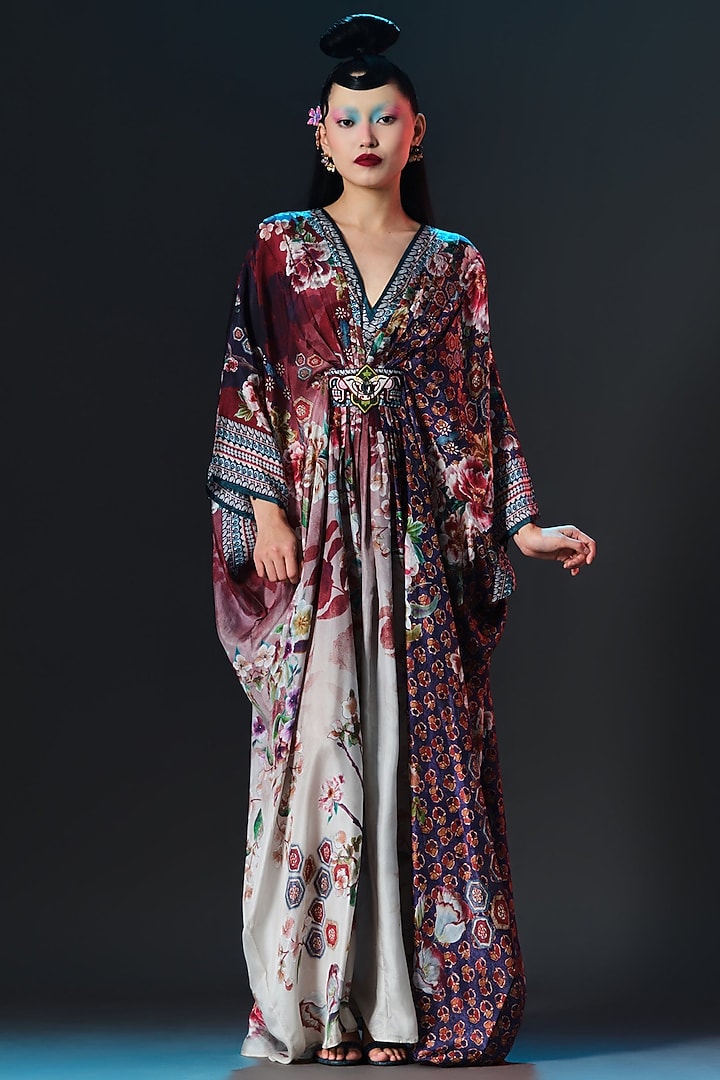 Multi-Colored Silk Printed Kaftan by Rajdeep Ranawat at Pernia's Pop Up Shop