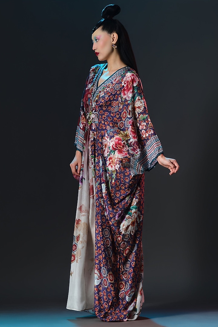 Multi-Colored Silk Printed Kaftan by Rajdeep Ranawat at Pernia's Pop Up Shop