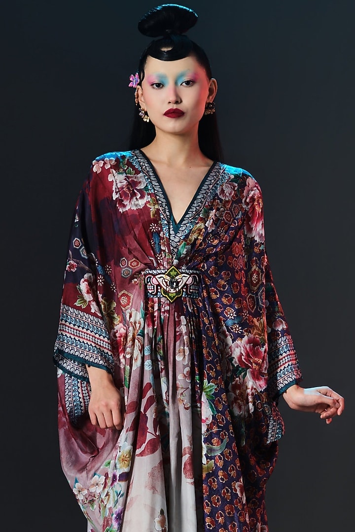 Multi-Colored Silk Printed Kaftan by Rajdeep Ranawat at Pernia's Pop Up Shop