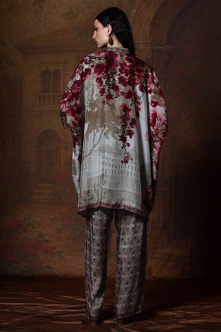 Beige & Red Silk Tunic Set by Rajdeep Ranawat at Pernia's Pop Up Shop