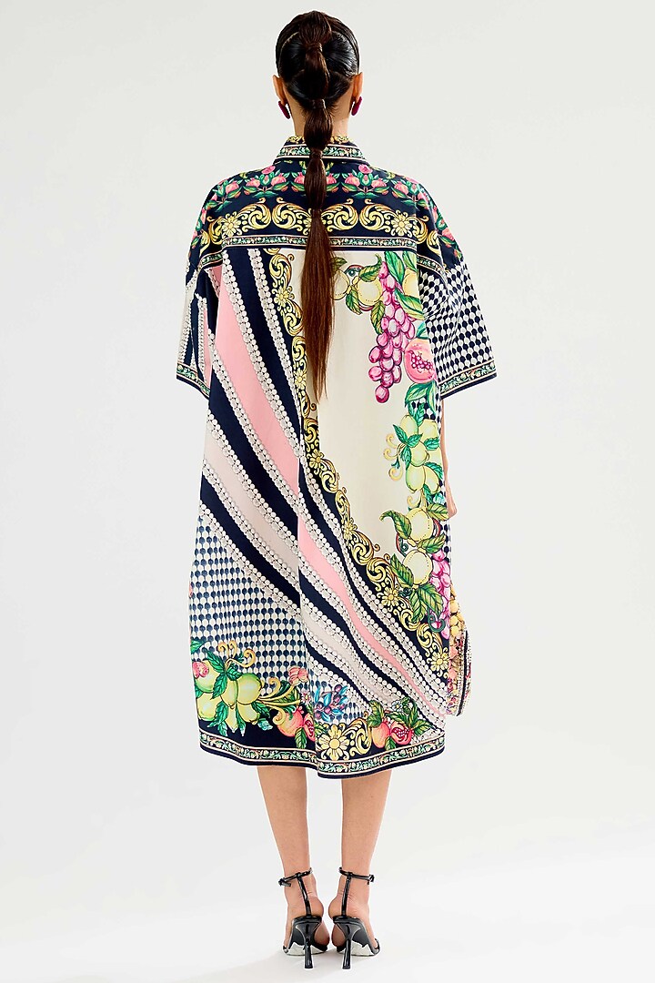 Black-Blush Cotton Poplin Oversized Cocktail Shirt Dress by Rajdeep Ranawat at Pernia's Pop Up Shop