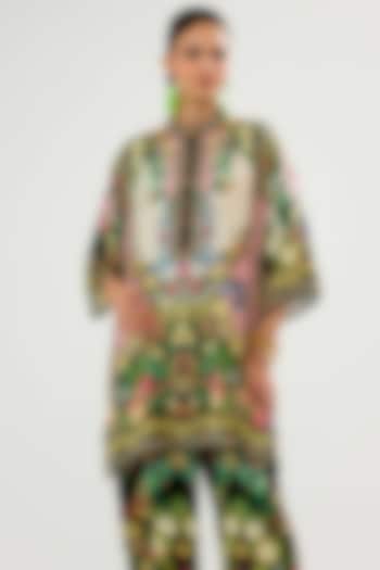 Ivory-Blush Silk Short Tunic by Rajdeep Ranawat at Pernia's Pop Up Shop