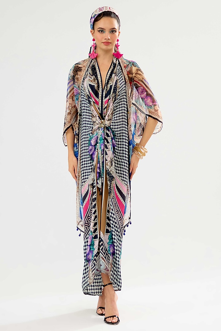 Multi-Colored Organza Printed Maxi Vacation Dress by Rajdeep Ranawat at Pernia's Pop Up Shop