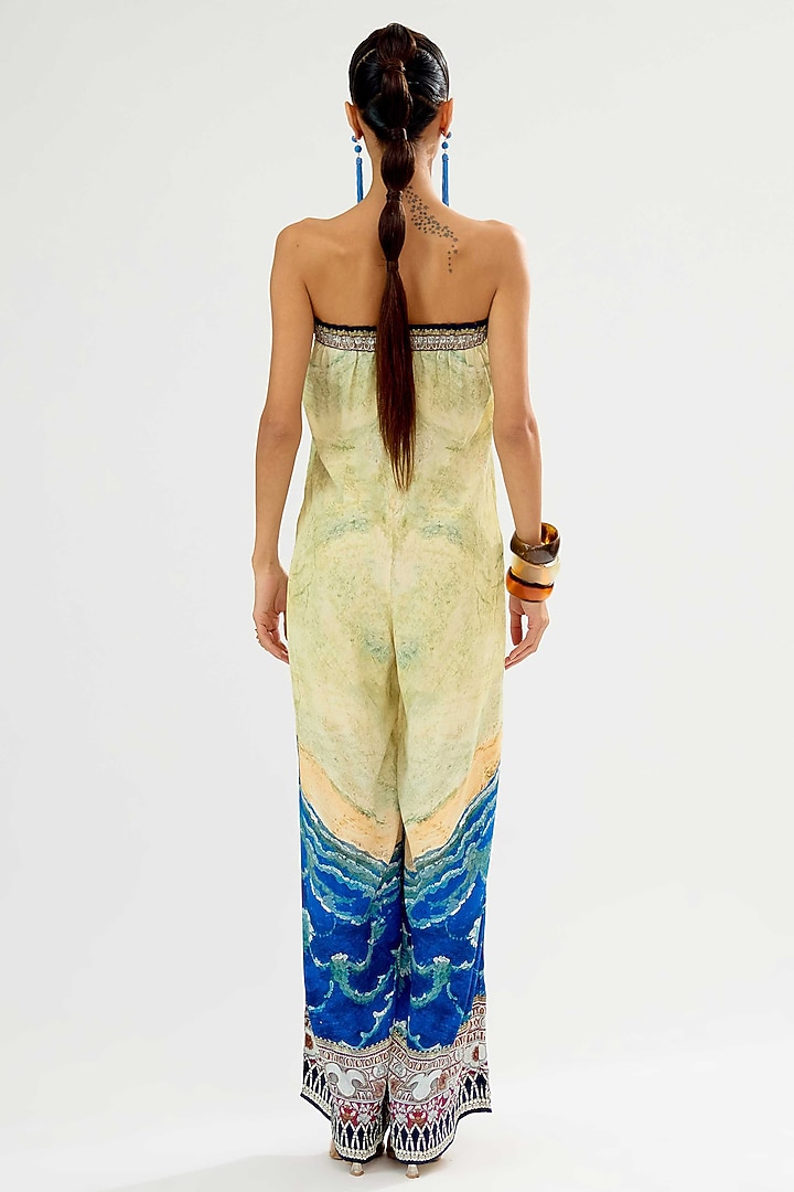 Vanilla & Blue Bamberg Crepe Printed Jumpsuit by Rajdeep Ranawat at Pernia's Pop Up Shop