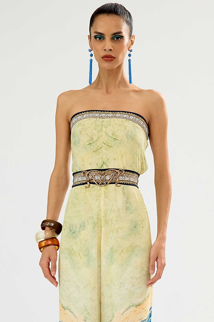Vanilla & Blue Bamberg Crepe Printed Jumpsuit by Rajdeep Ranawat at Pernia's Pop Up Shop