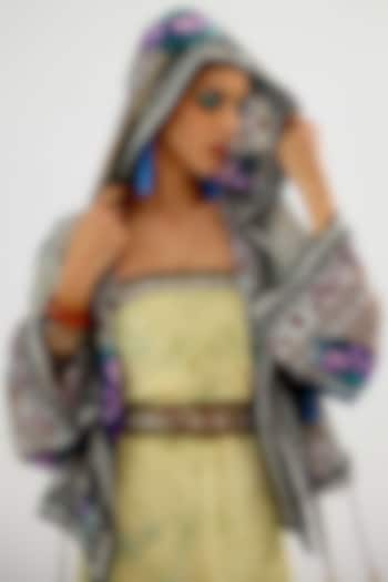 Vanilla & Blue Cotton Flex Printed Jacket by Rajdeep Ranawat at Pernia's Pop Up Shop