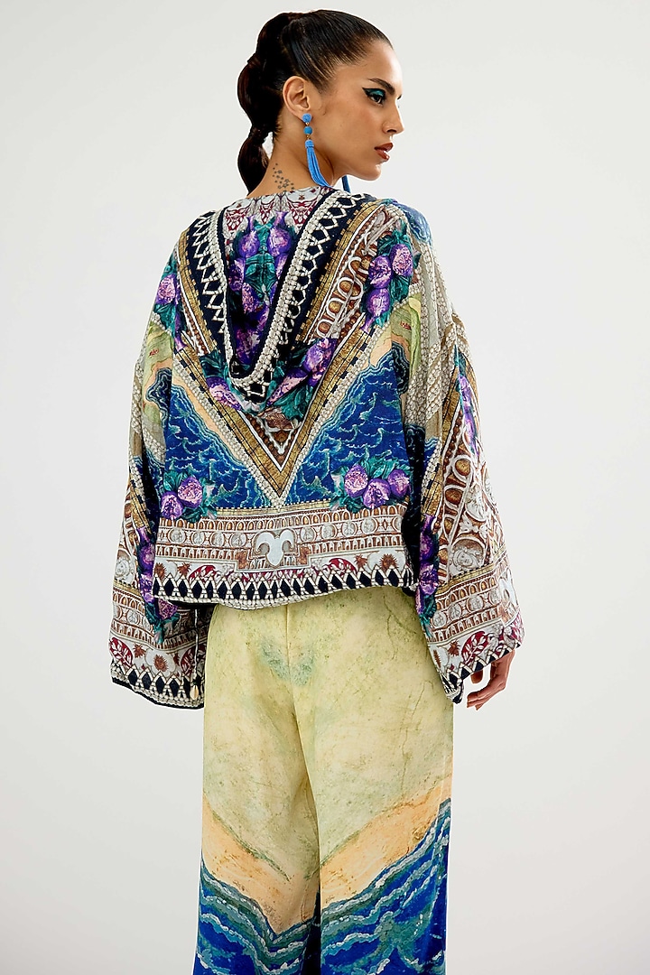 Vanilla & Blue Cotton Flex Printed Jacket by Rajdeep Ranawat at Pernia's Pop Up Shop