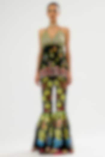 Black Organza Embroidered Bridal Sharara Set by Rajdeep Ranawat at Pernia's Pop Up Shop