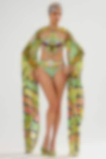 Lime-Colored Poly Lycra Printed Swimsuit by Rajdeep Ranawat at Pernia's Pop Up Shop