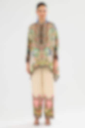 Ivory-Blush Silk Tunic by Rajdeep Ranawat at Pernia's Pop Up Shop