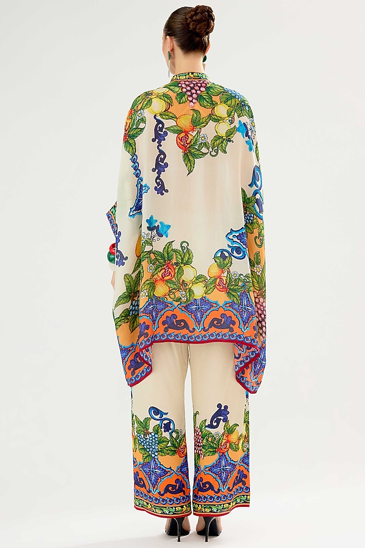 Ivory-Orange Silk Tunic by Rajdeep Ranawat at Pernia's Pop Up Shop