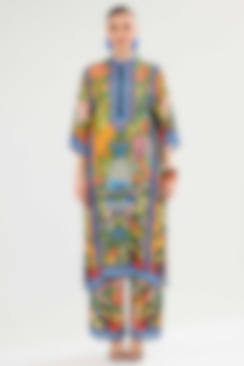 Orange -Taupe Silk Tunic by Rajdeep Ranawat at Pernia's Pop Up Shop