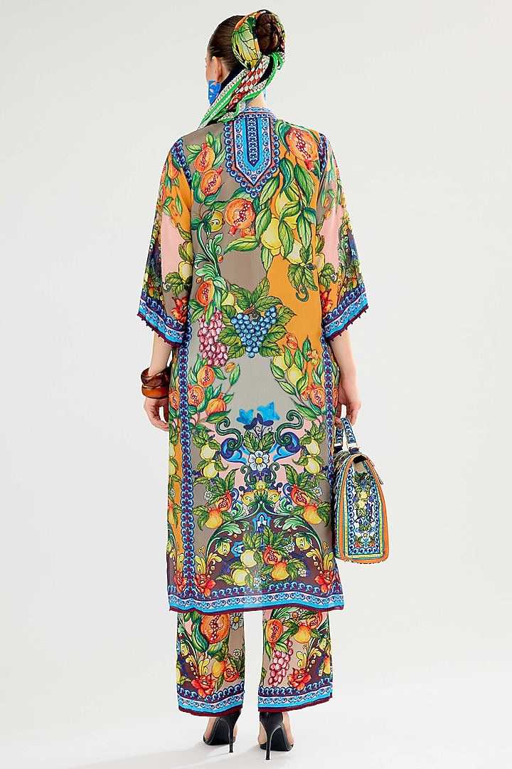 Orange -Taupe Silk Tunic by Rajdeep Ranawat at Pernia's Pop Up Shop