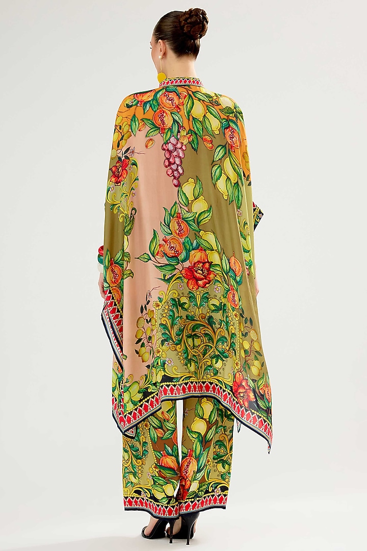 Olive-Blush Silk Tunic by Rajdeep Ranawat at Pernia's Pop Up Shop