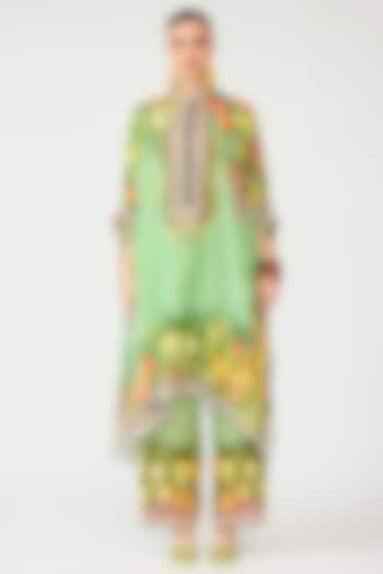 Lime Modal Satin Pants by Rajdeep Ranawat at Pernia's Pop Up Shop