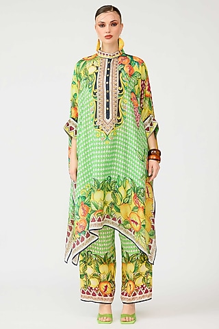 Lime Modal Satin Pants by Rajdeep Ranawat