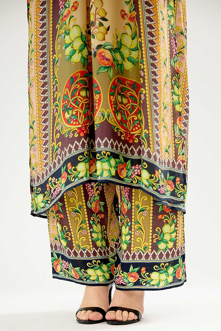Vanilla & Burgundy Printed Pants by Rajdeep Ranawat at Pernia's Pop Up Shop