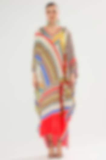Multi-Colored Silk Printed Kaftan by Rajdeep Ranawat at Pernia's Pop Up Shop