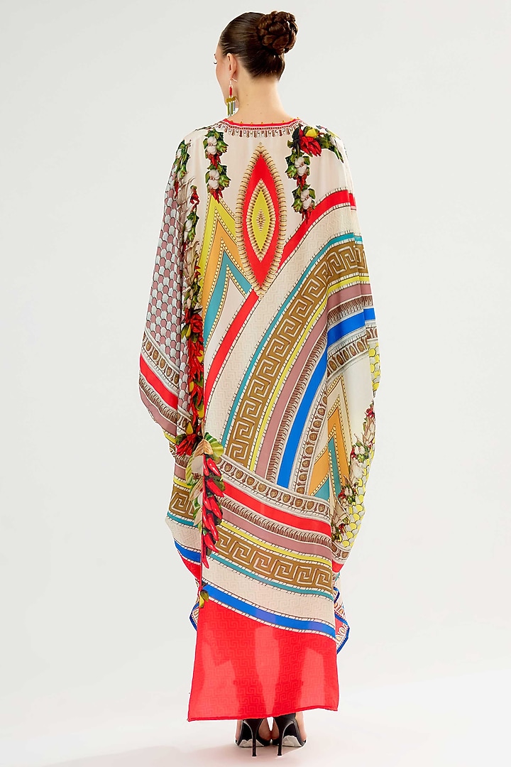 Multi-Colored Silk Printed Kaftan by Rajdeep Ranawat at Pernia's Pop Up Shop