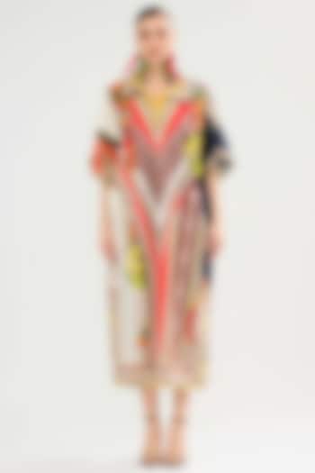 Multi-Colored Cotton Poplin Block Printed Kaftan by Rajdeep Ranawat at Pernia's Pop Up Shop