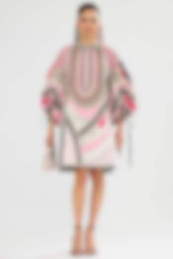 Pink Cotton Poplin Printed Mini Vacation Dress by Rajdeep Ranawat at Pernia's Pop Up Shop