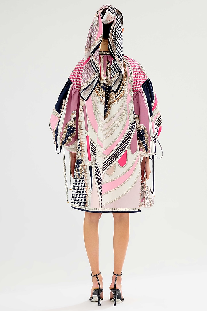 Pink Cotton Poplin Printed Mini Vacation Dress by Rajdeep Ranawat at Pernia's Pop Up Shop