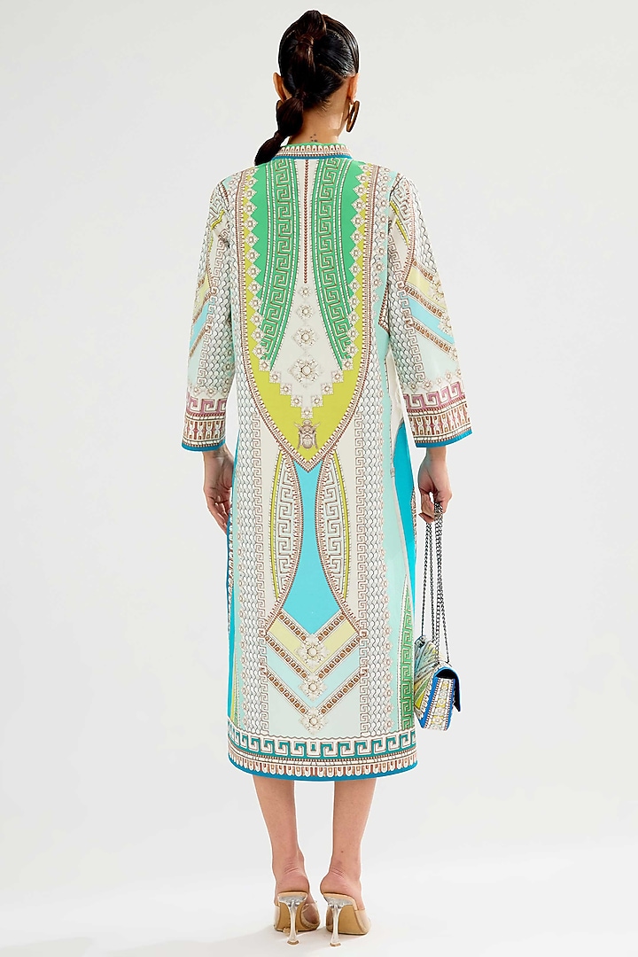 Multi-Colored Cotton Poplin Printed Tunic by Rajdeep Ranawat at Pernia's Pop Up Shop