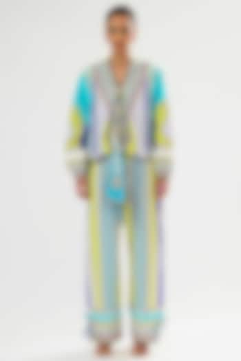 Multi-Colored Cotton Poplin Printed Co-Ord Set by Rajdeep Ranawat at Pernia's Pop Up Shop