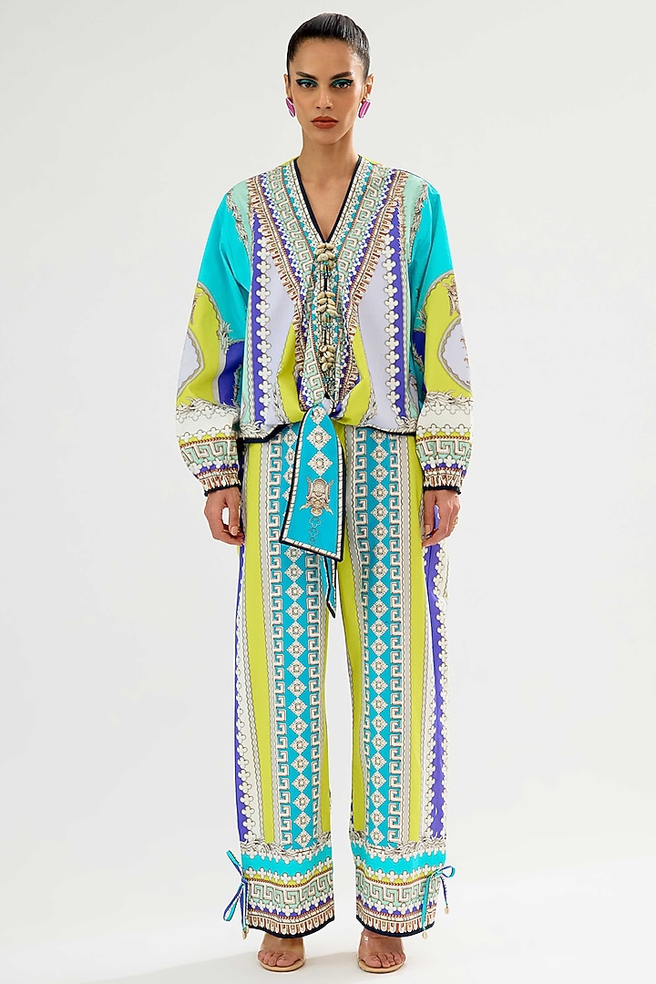 Multi-Colored Cotton Poplin Printed Co-Ord Set by Rajdeep Ranawat at Pernia's Pop Up Shop