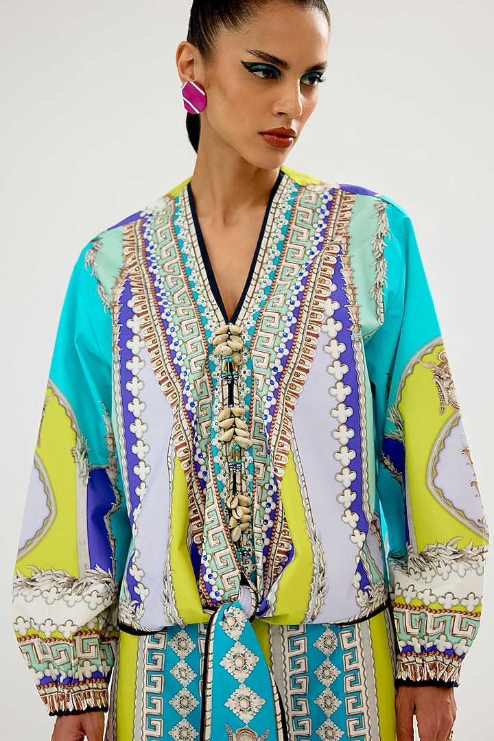 Multi-Colored Cotton Poplin Printed Co-Ord Set by Rajdeep Ranawat at Pernia's Pop Up Shop