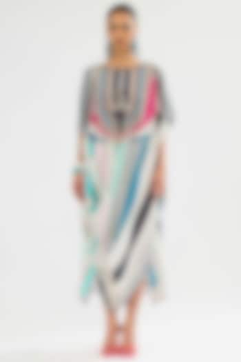 Multi-Colored Bemberg Crepe Printed Vacation Dress by Rajdeep Ranawat at Pernia's Pop Up Shop