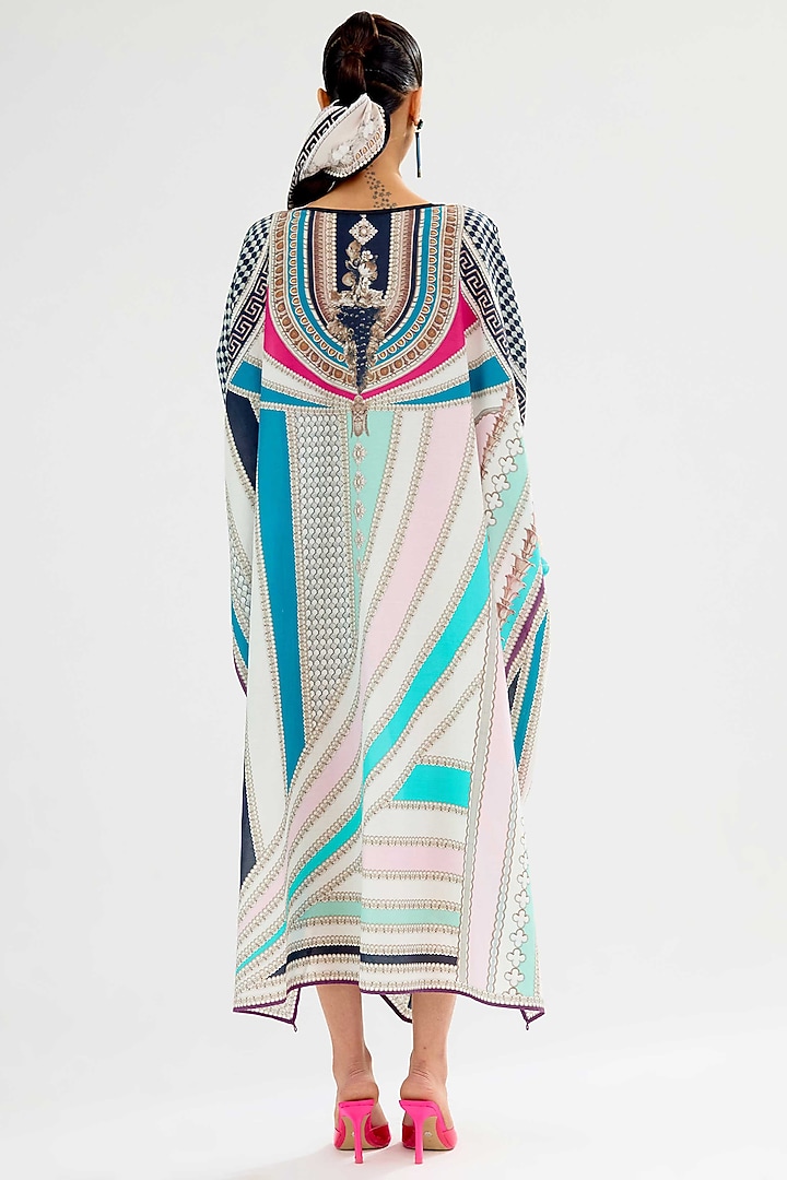 Multi-Colored Bemberg Crepe Printed Vacation Dress by Rajdeep Ranawat at Pernia's Pop Up Shop