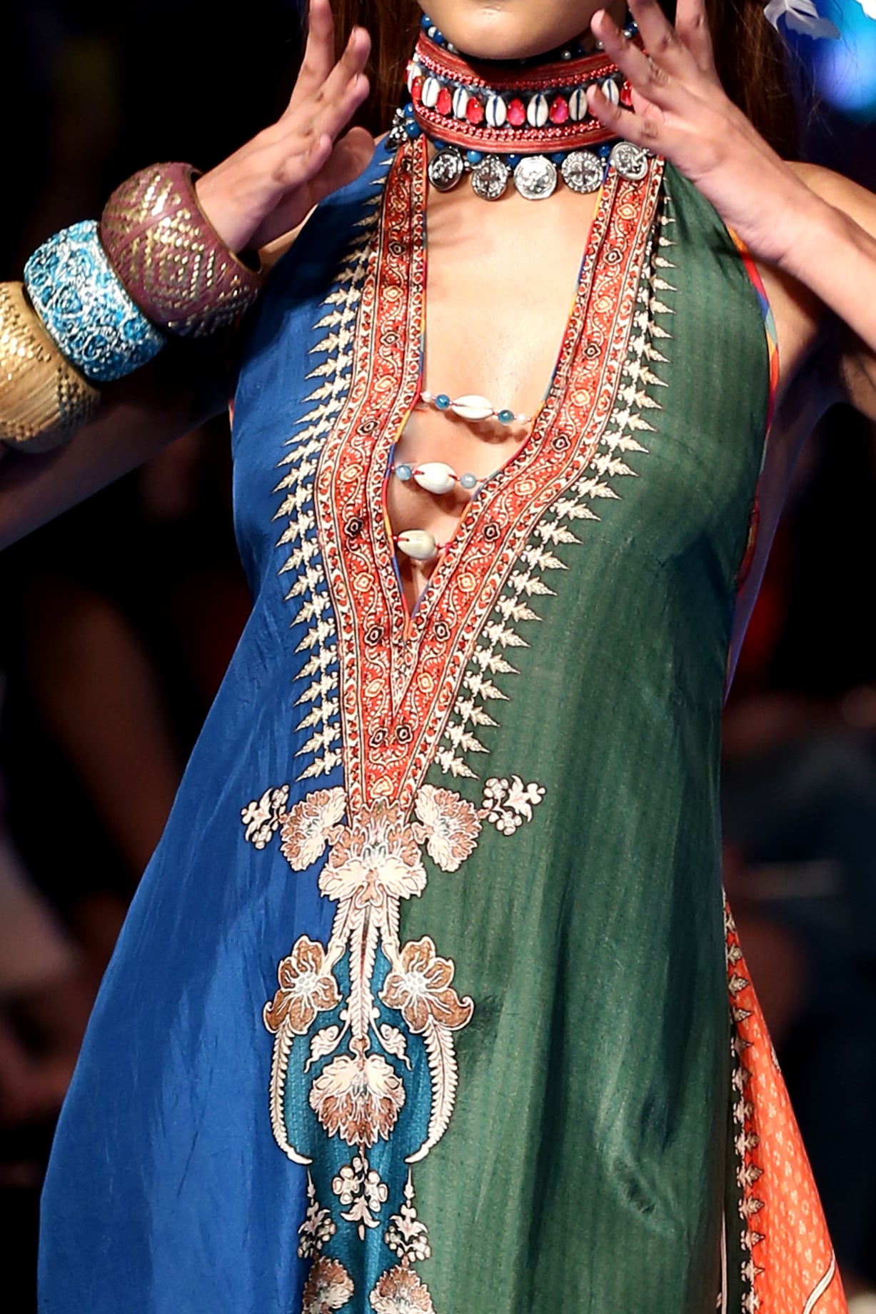 Mallard Green Printed Dress by Rajdeep Ranawat at Pernia's Pop Up Shop 2026