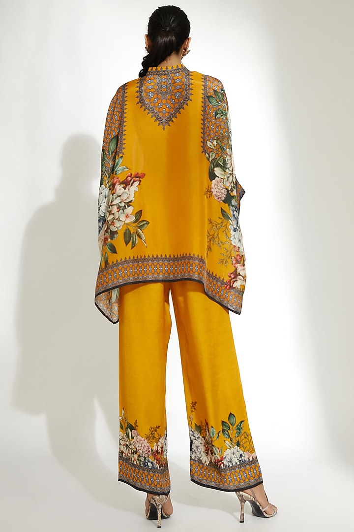 Mustard Silk Poncho Tunic by Rajdeep Ranawat at Pernia's Pop Up Shop