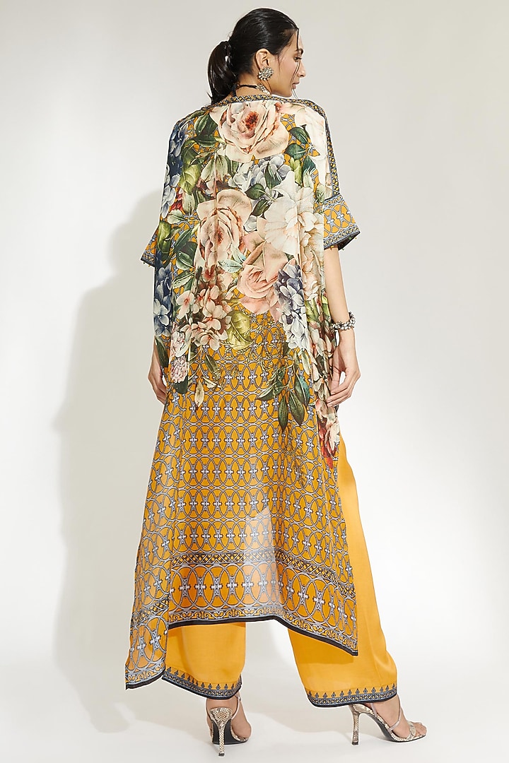 Mustard Silk Kaftan Tunic by Rajdeep Ranawat at Pernia's Pop Up Shop