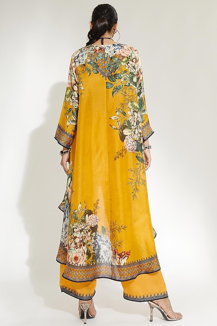 Mustard Silk High-Low Tunic by Rajdeep Ranawat at Pernia's Pop Up Shop