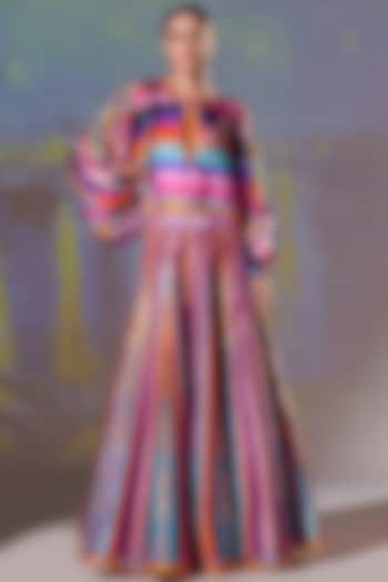 Multi-Colored Striped Skirt Set by Rajdeep Ranawat at Pernia's Pop Up Shop