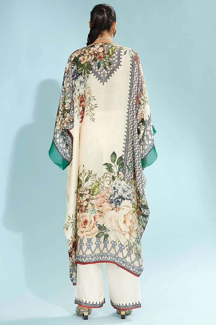 Beige Silk Kaftan by Rajdeep Ranawat at Pernia's Pop Up Shop